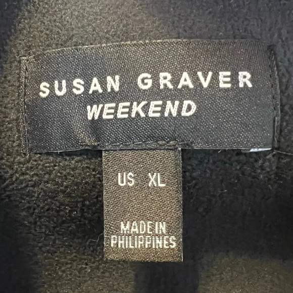 Susan Graver Weekend Printed Polar Fleece Bomber Jacket. Size Extra Large. - Picture 3 of 13